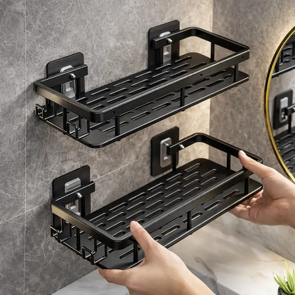 Aluminium Self Adhesive Bathroom Shelf (AI image used for illustrative purpose )