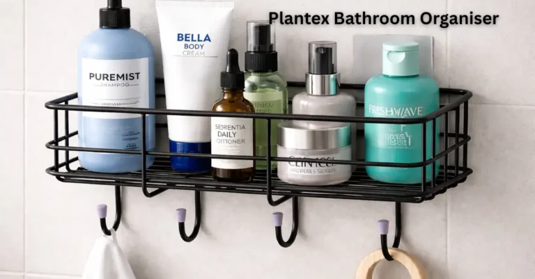 Plantex Bathroom Organiser Without Drill is a self-adhesive wall-mounted shelf made from GI steel (AI genrated image)